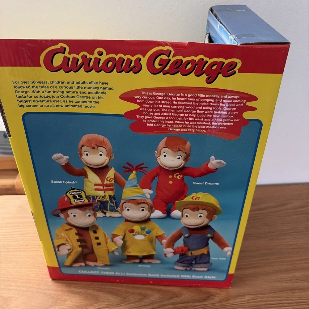 VINTAGE‎ NEW IN BOX Tool Time Curious George Plush Stuffed Animal 2005 - RARE